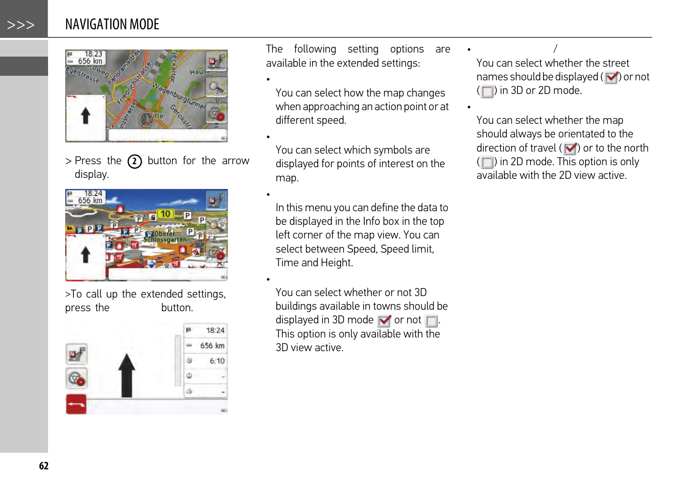 Navigation mode | Becker mamba.4 LMU plus User Manual | Page 62 / 110