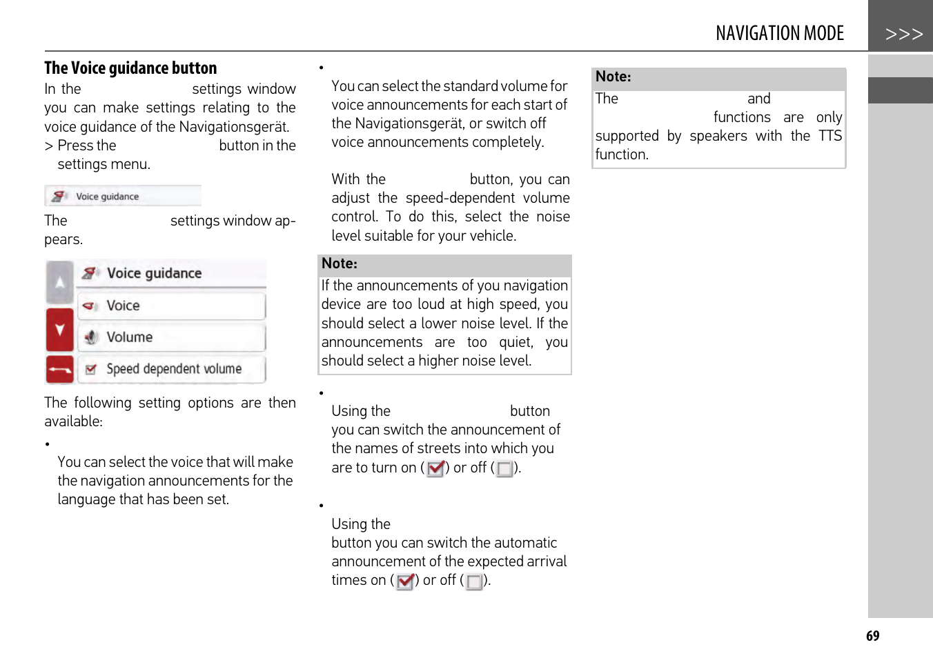 The voice guidance button, Navigation mode | Becker mamba.4 LMU plus User Manual | Page 69 / 110