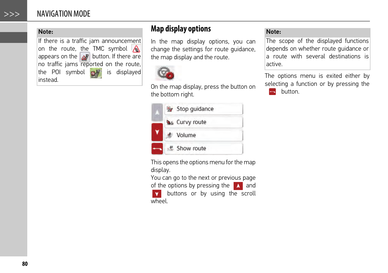 Map display options, In „map display options, Navigation mode map display options | Becker mamba.4 LMU plus User Manual | Page 80 / 110