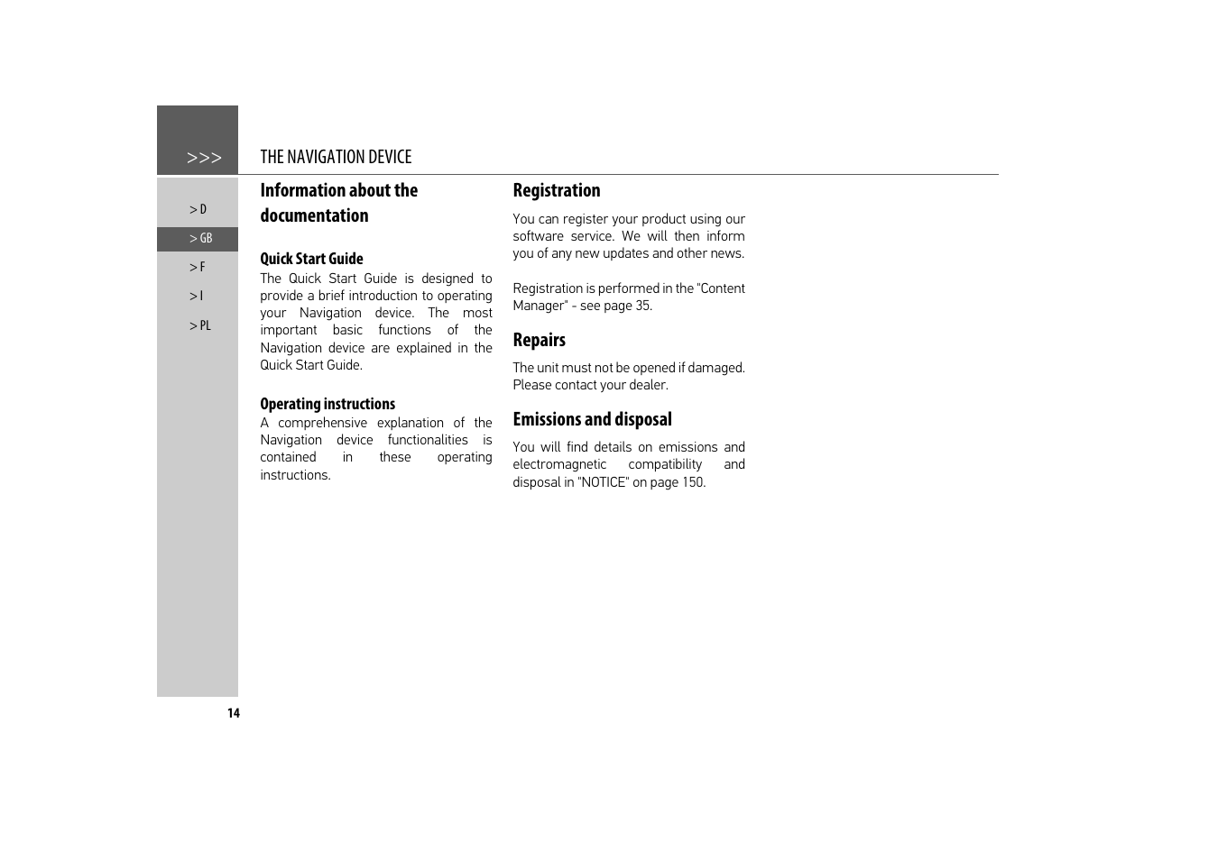 Information about the documentation, Quick start guide, Operating instructions | Registration, Repairs, Emissions and disposal, Information about the documentation 14 | Becker revo.2 User Manual | Page 14 / 155