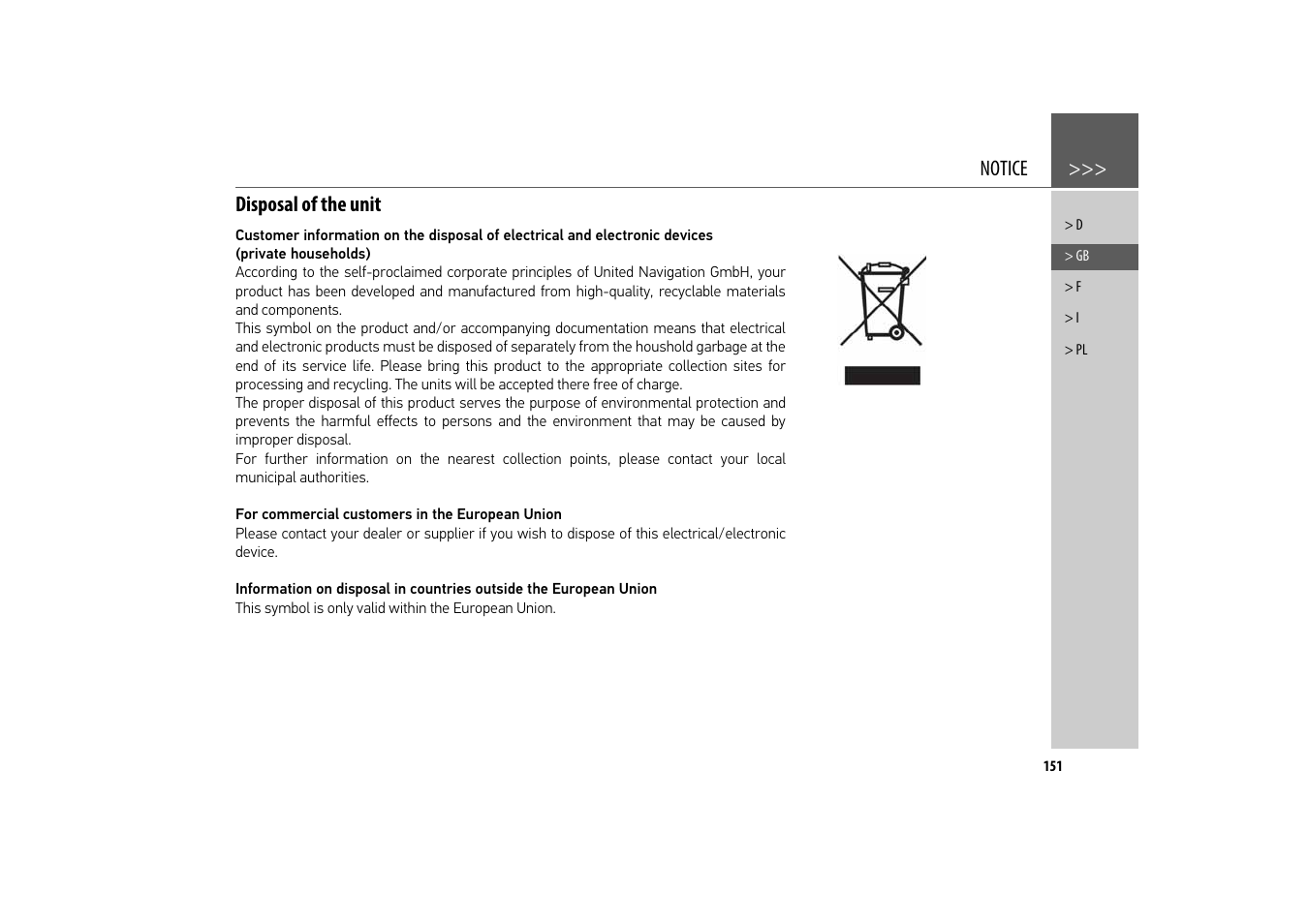 Disposal of the unit | Becker revo.2 User Manual | Page 151 / 155