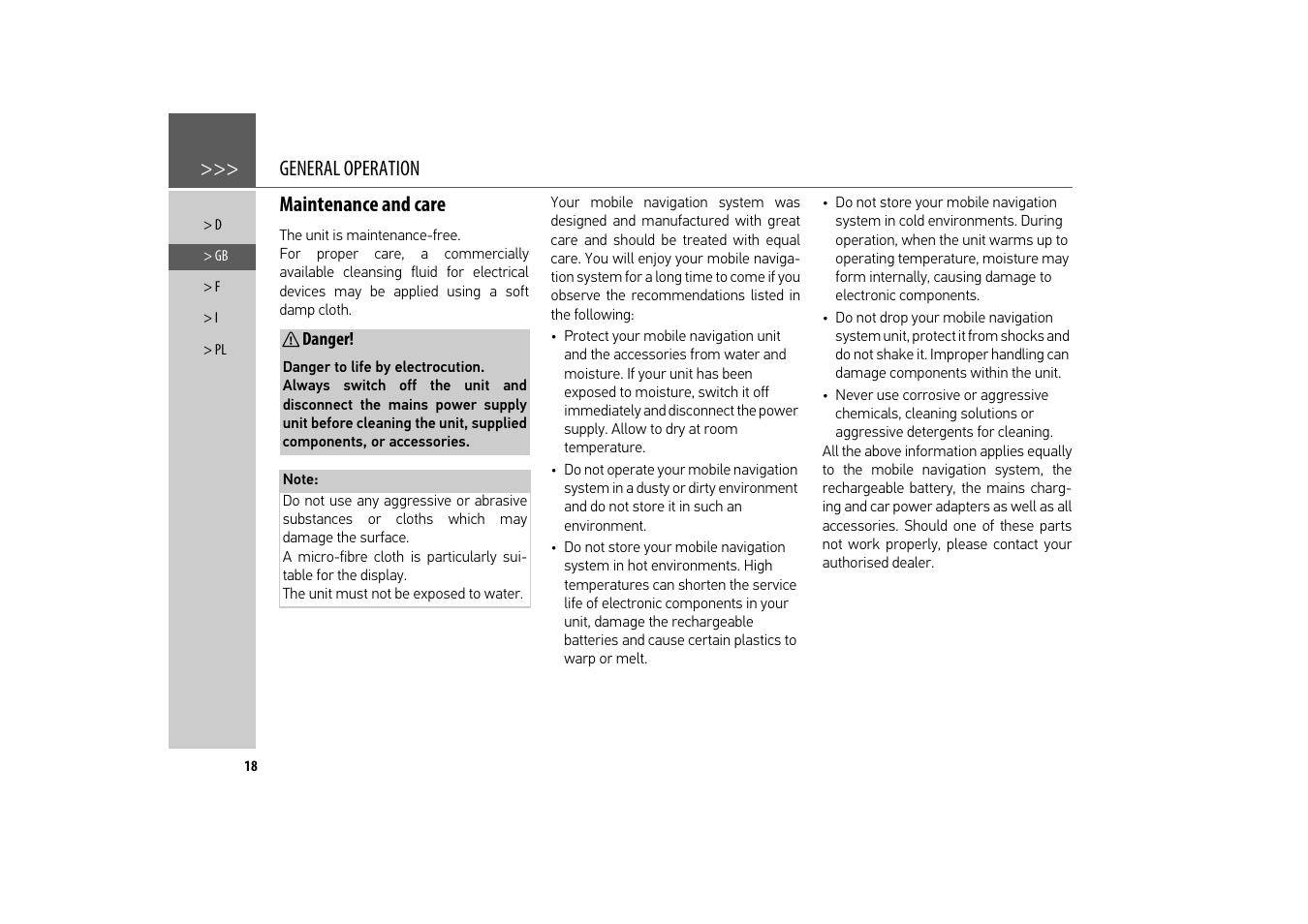 General operation, Maintenance and care | Becker revo.2 User Manual | Page 18 / 155