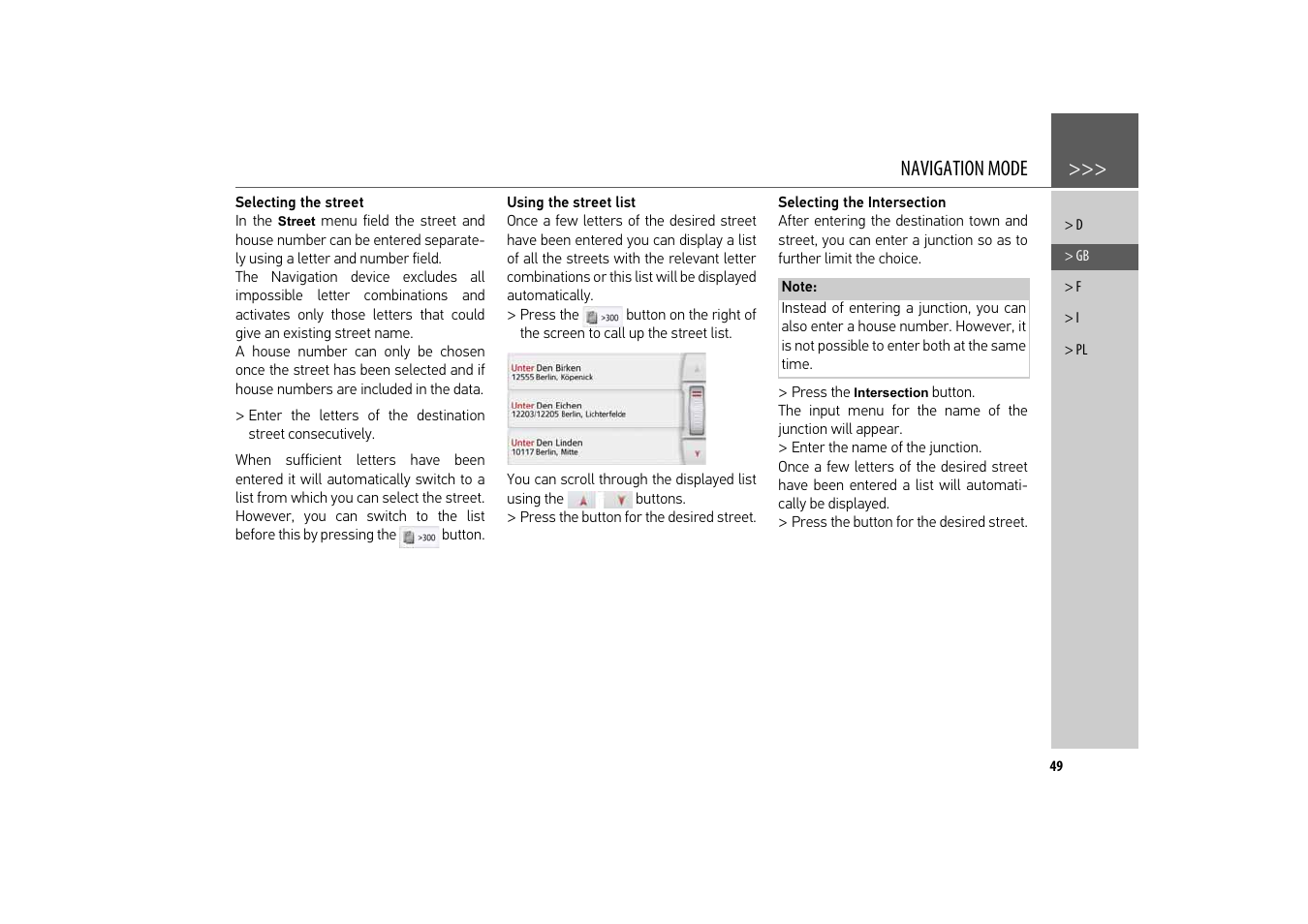 Navigation mode | Becker revo.2 User Manual | Page 49 / 155