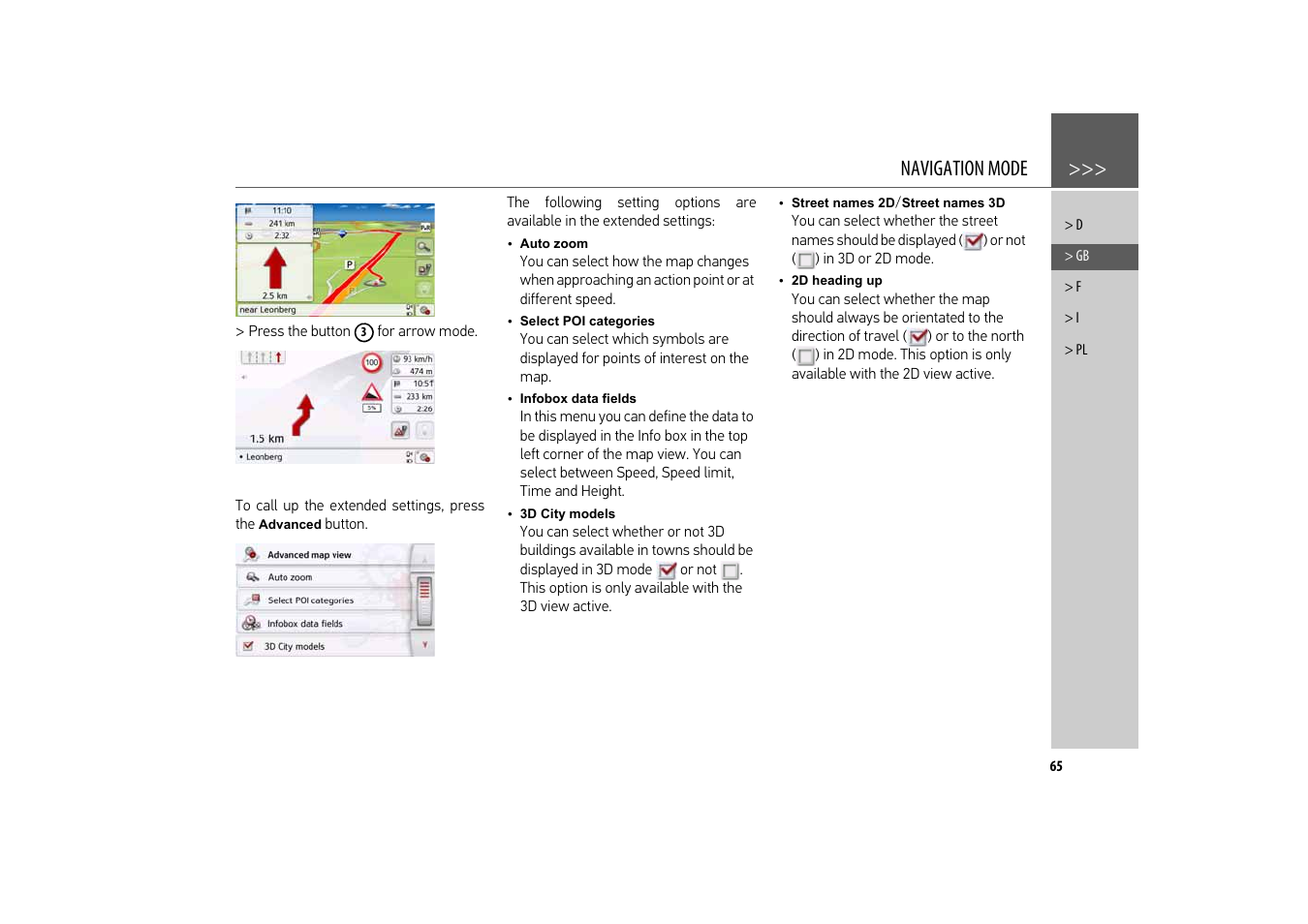 Navigation mode | Becker revo.2 User Manual | Page 65 / 155