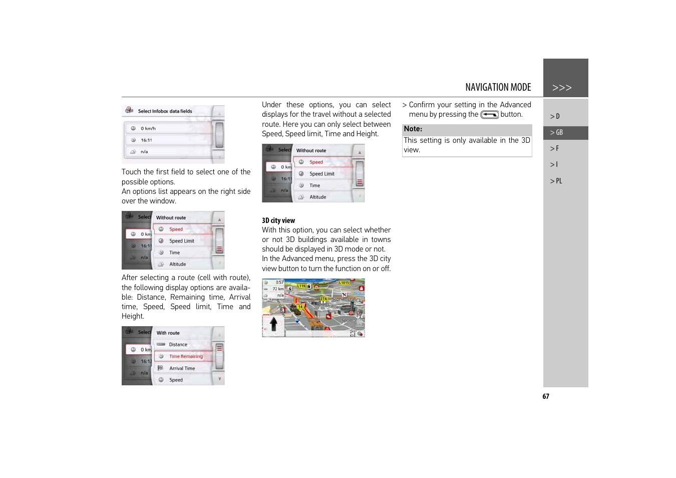 3d city view, Navigation mode | Becker revo.2 User Manual | Page 67 / 155