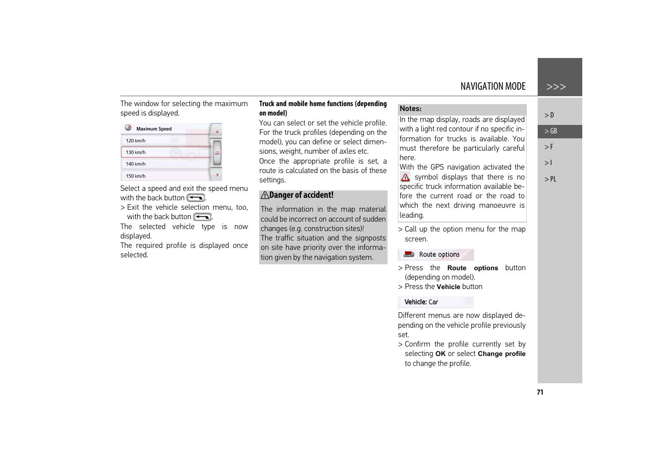 Navigation mode | Becker revo.2 User Manual | Page 71 / 155