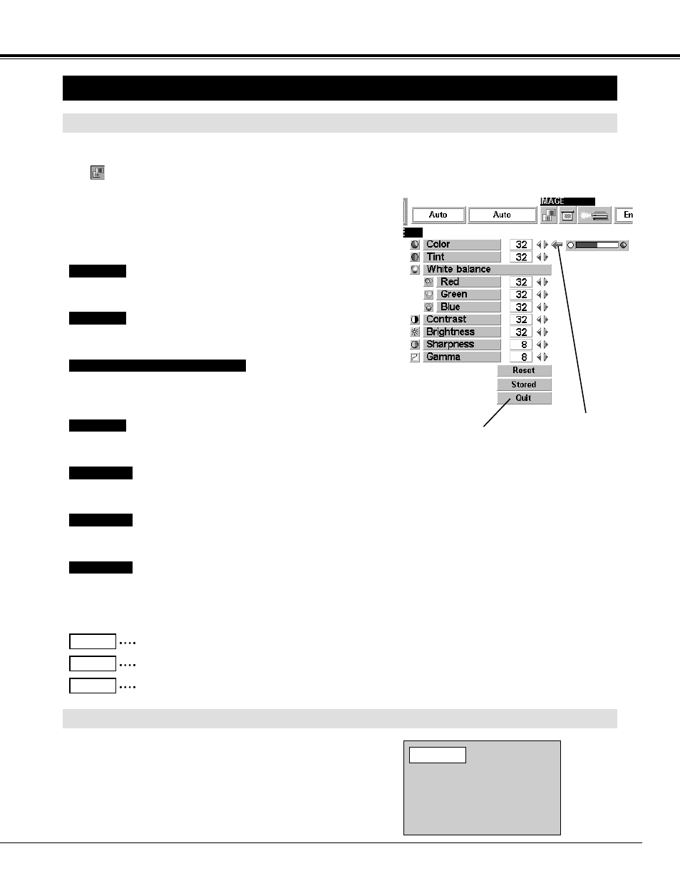 Picture image adjustment, Video mode, Adjusting the picture image | Normal function | Canon LV 5100 User Manual | Page 31 / 40