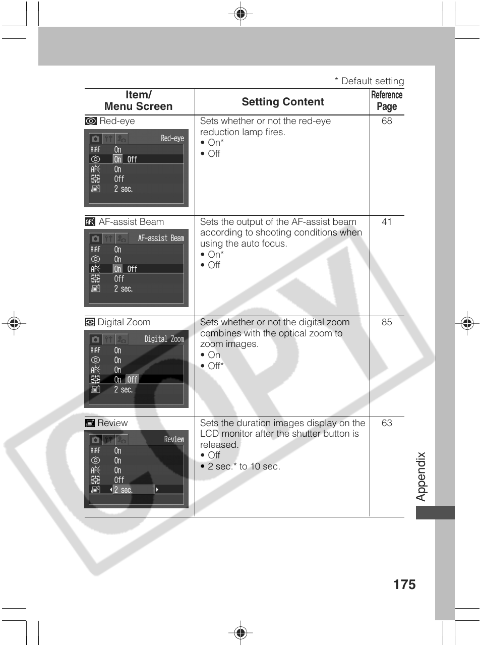 Appendix | Canon SC A60 User Manual | Page 179 / 230