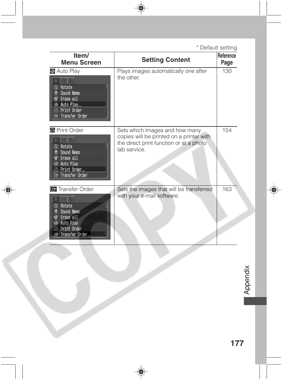 Appendix | Canon SC A60 User Manual | Page 181 / 230