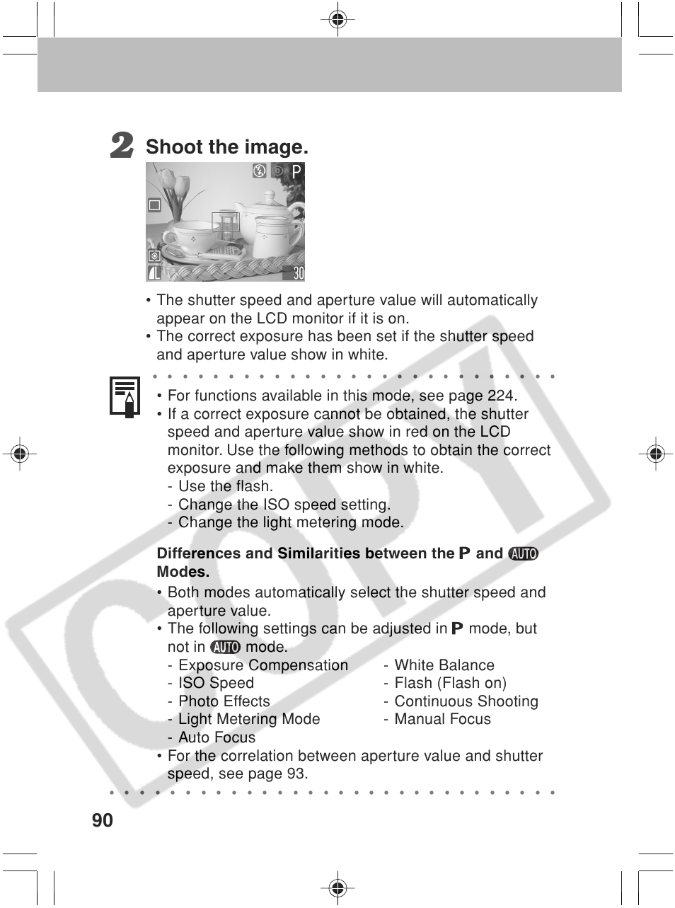 Shoot the image | Canon SC A60 User Manual | Page 94 / 230