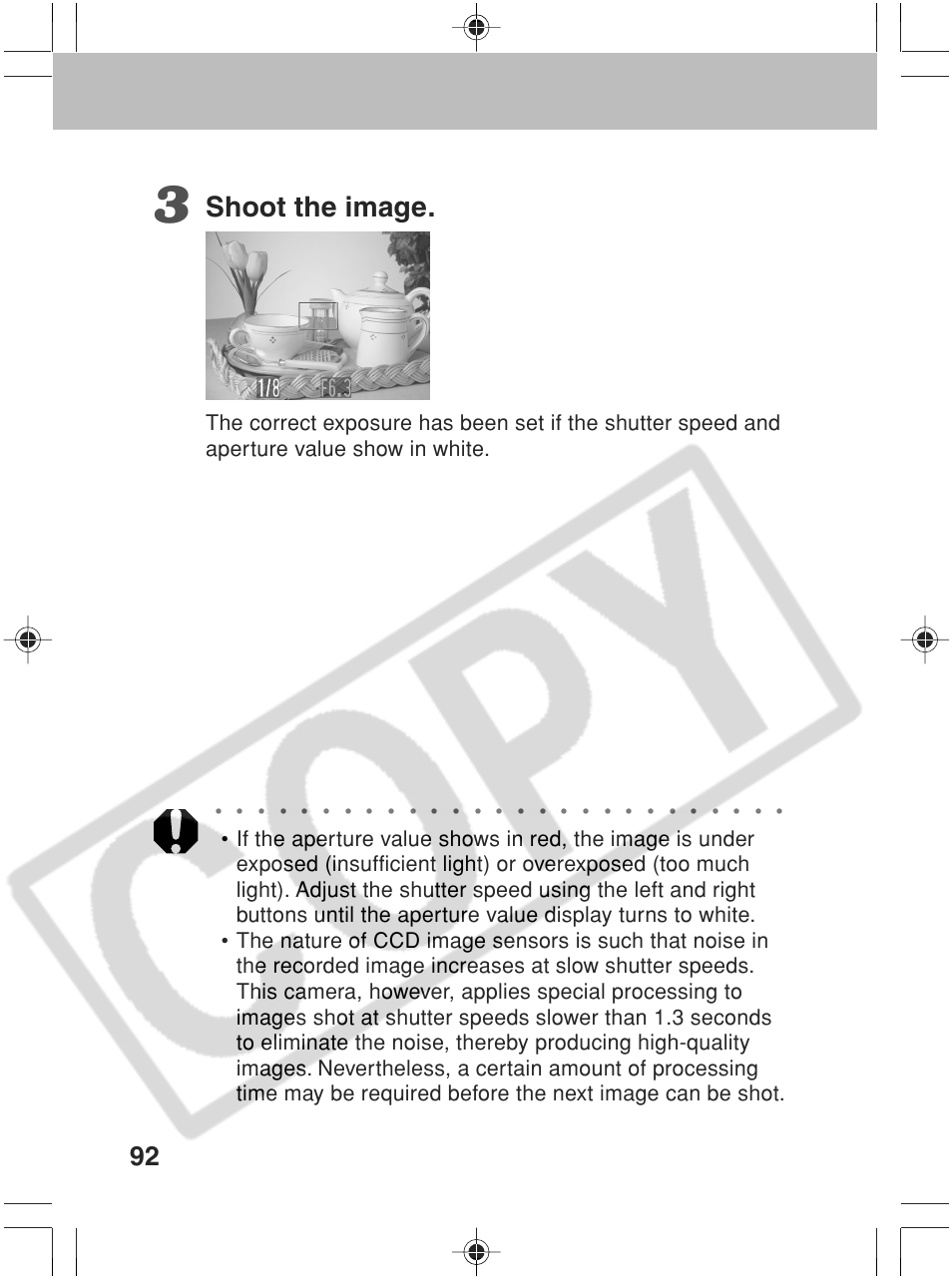 Shoot the image | Canon SC A60 User Manual | Page 96 / 230