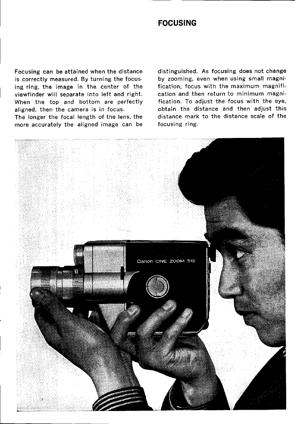 Focusing | Canon CINEZOOM 512 User Manual | Page 27 / 48