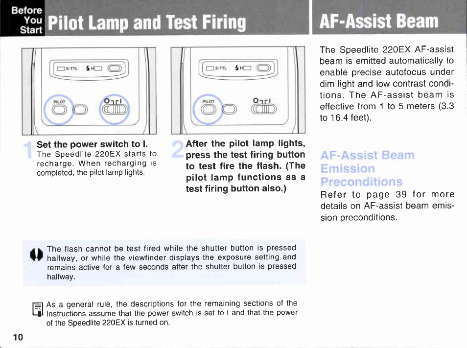 Fp flash button | Canon 220EX User Manual | Page 10 / 47