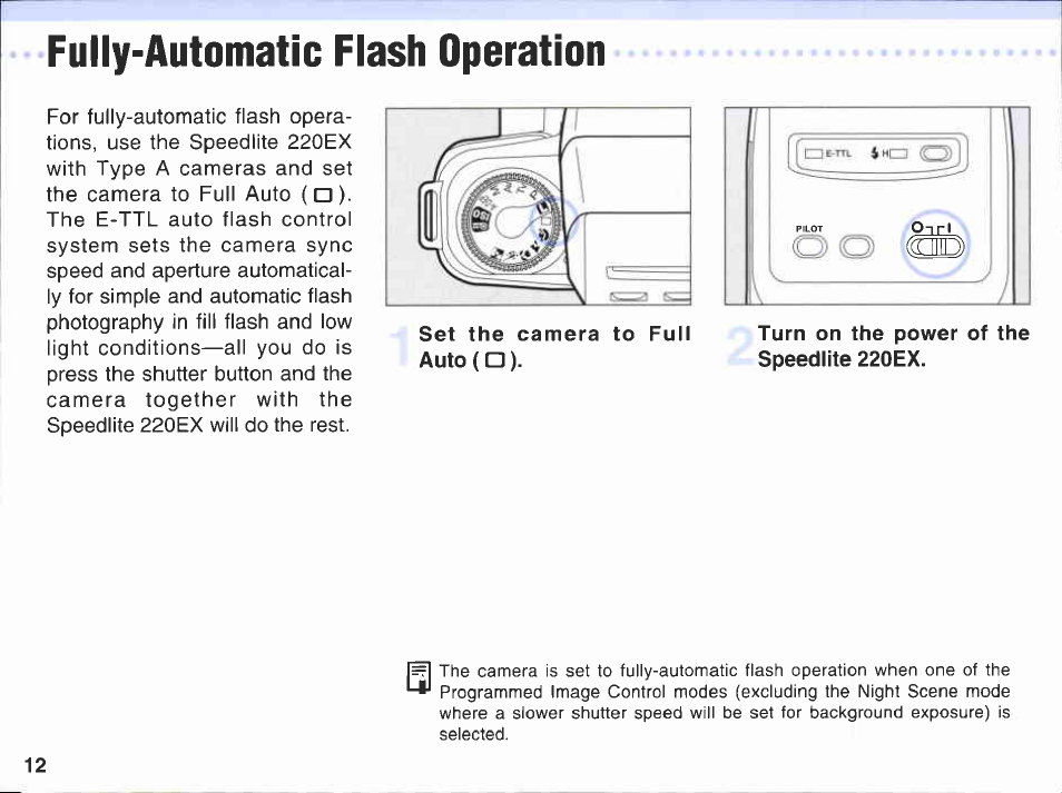 Speedlite 220ex with type a cameras | Canon 220EX User Manual | Page 12 / 47