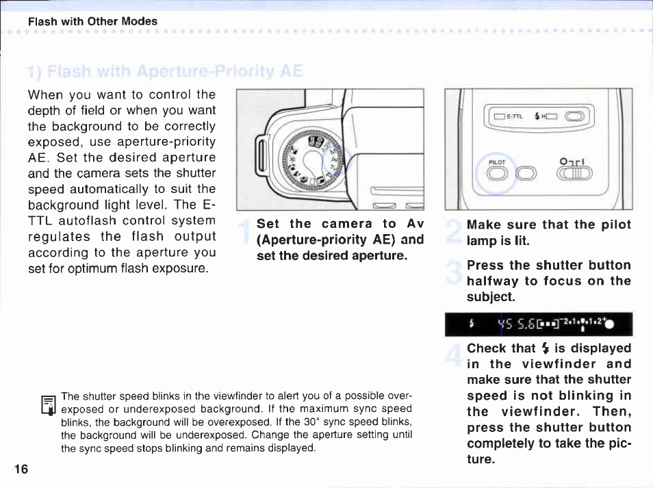 Flash with other modes | Canon 220EX User Manual | Page 16 / 47