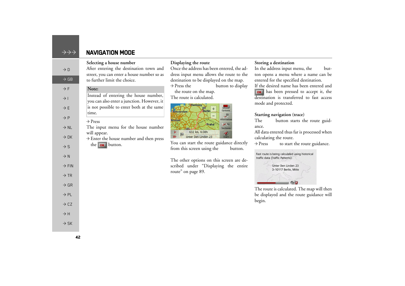 Navigation mode | Becker TRAFFIC ASSIST Z217 User Manual | Page 42 / 138