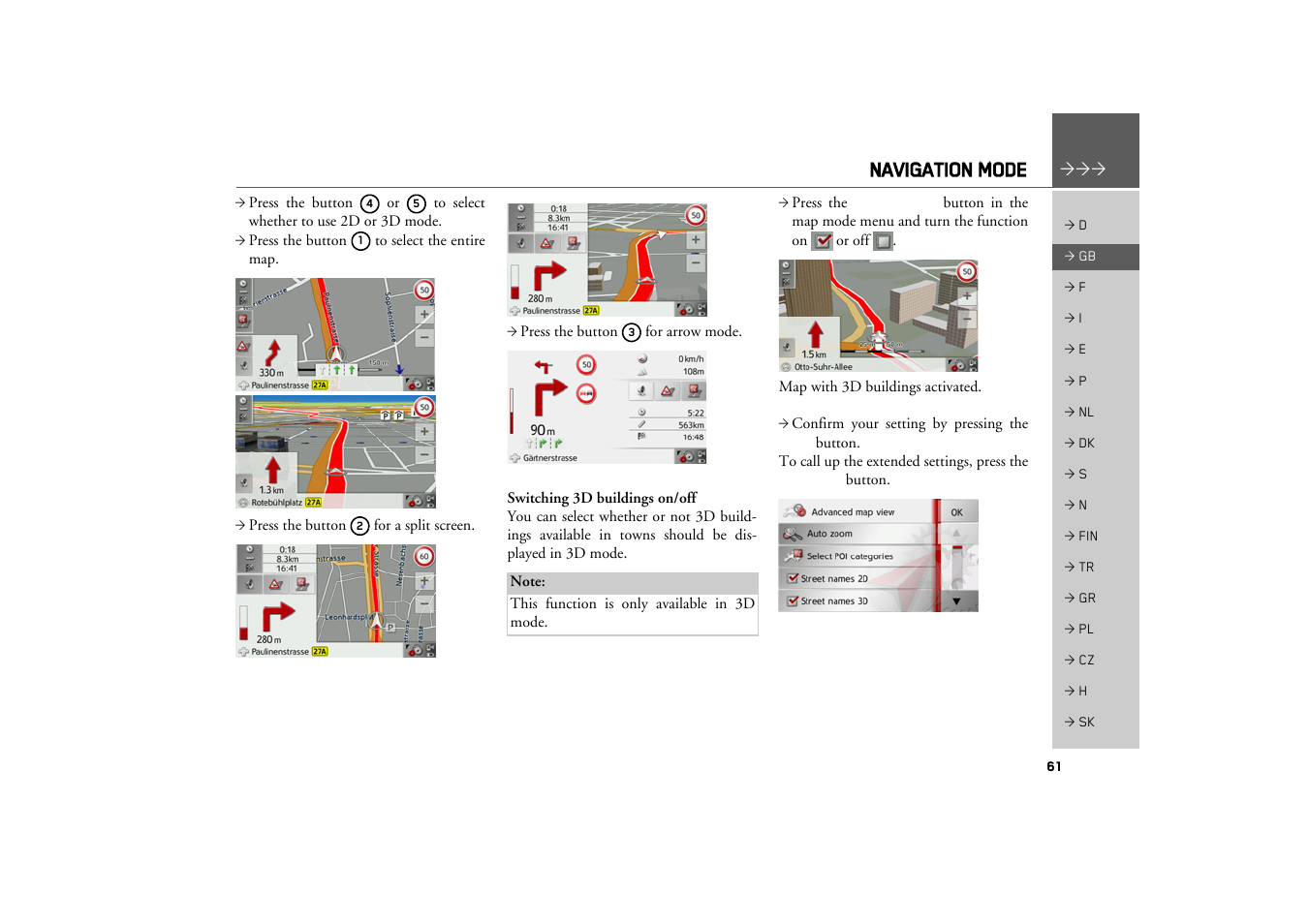 Navigation mode | Becker TRAFFIC ASSIST Z217 User Manual | Page 61 / 138