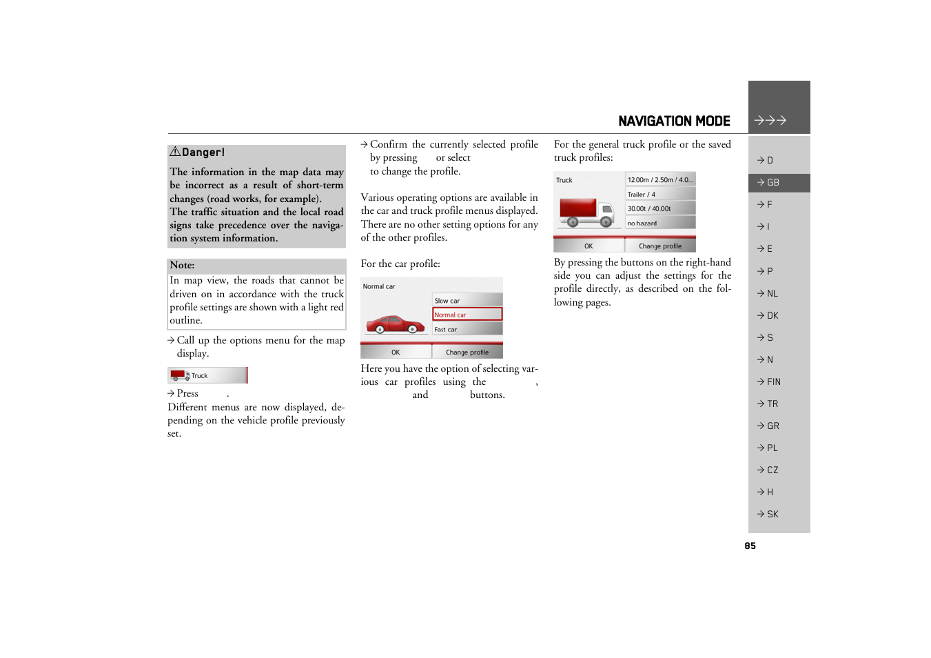 Navigation mode | Becker TRAFFIC ASSIST Z217 User Manual | Page 85 / 138