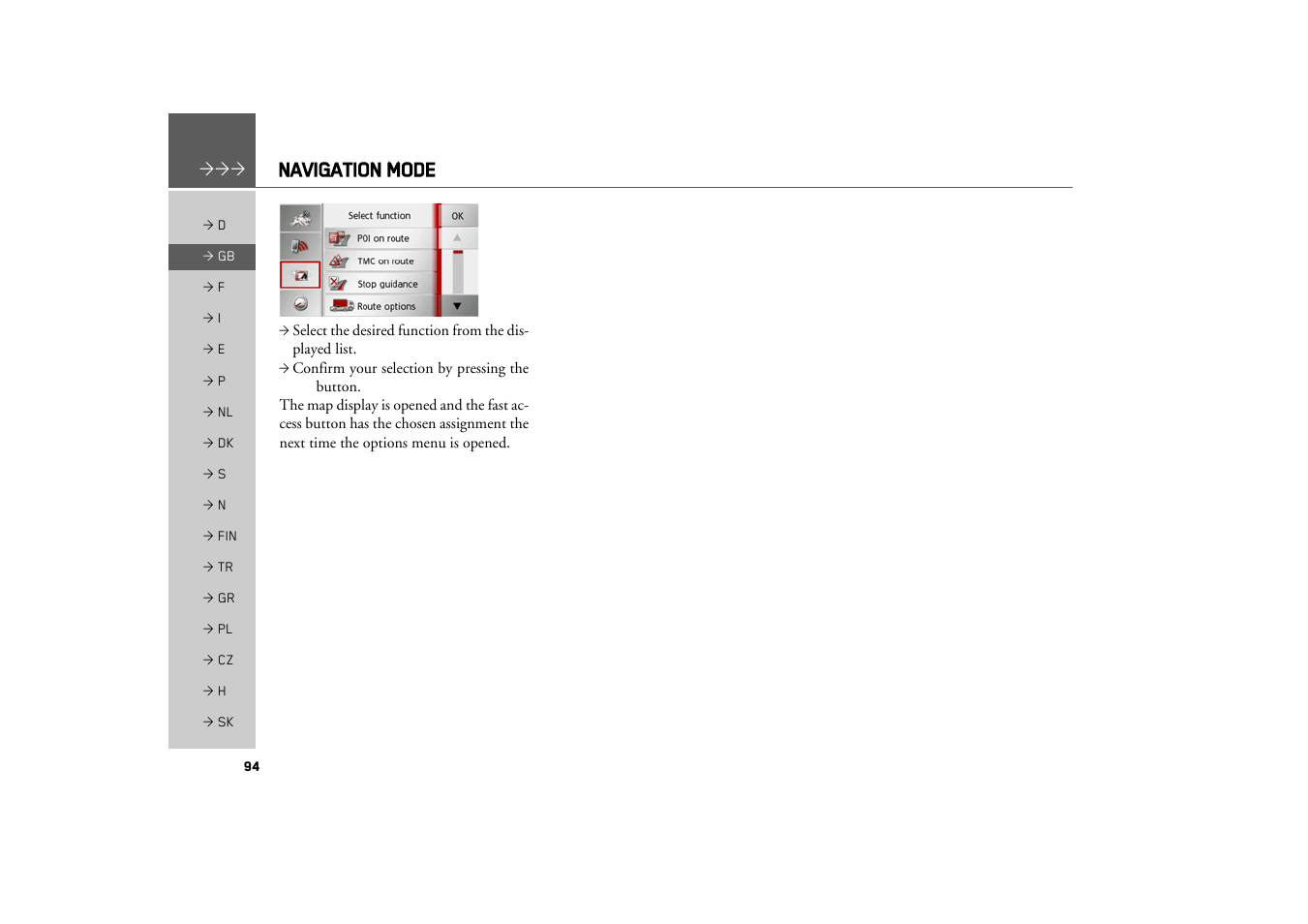 Navigation mode | Becker TRAFFIC ASSIST Z217 User Manual | Page 94 / 138