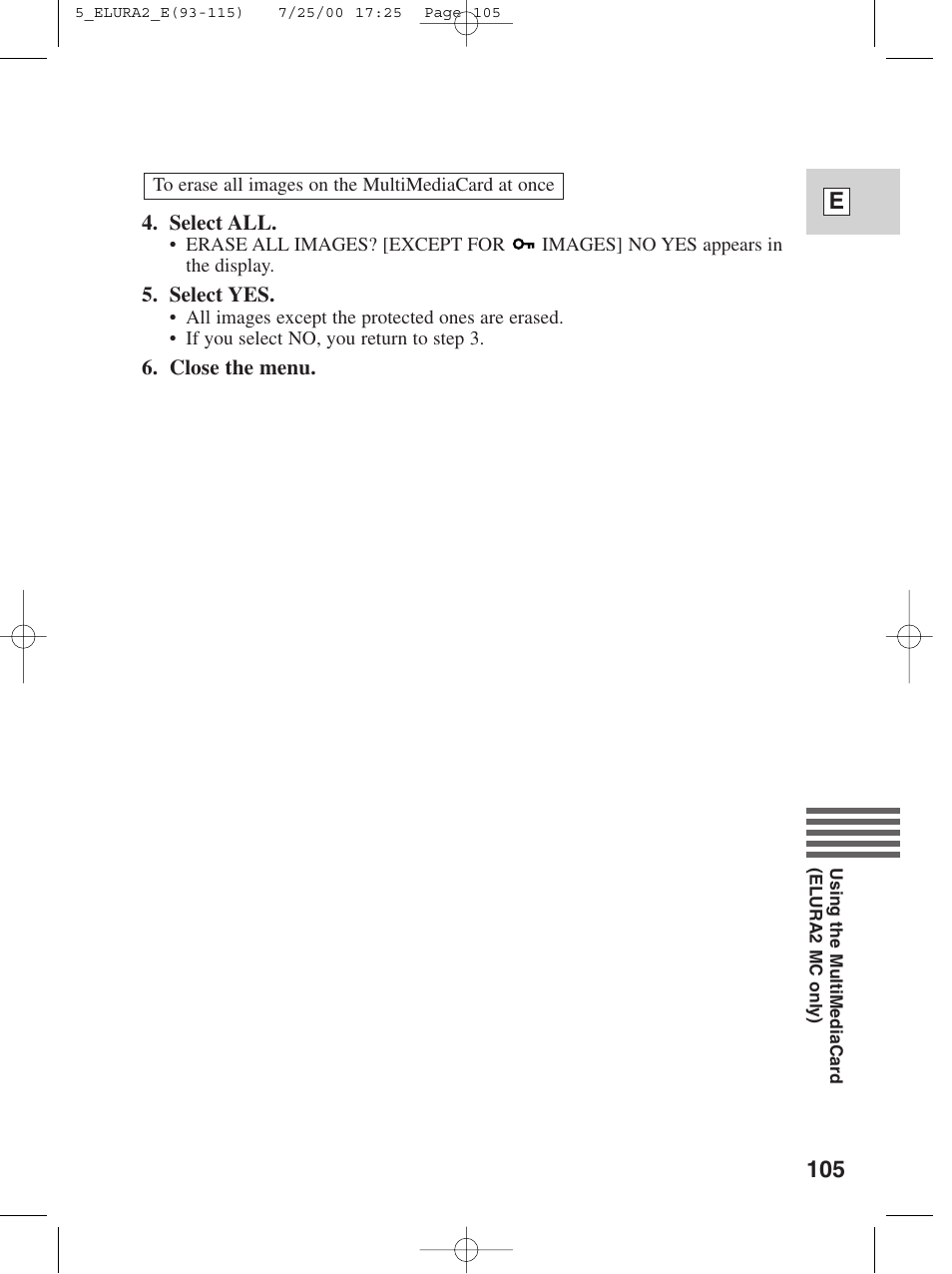 105 e | Canon Elura 2 MC User Manual | Page 105 / 147