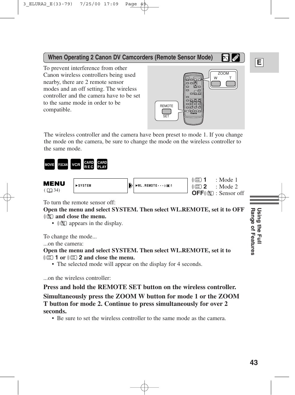 43 e | Canon Elura 2 MC User Manual | Page 43 / 147