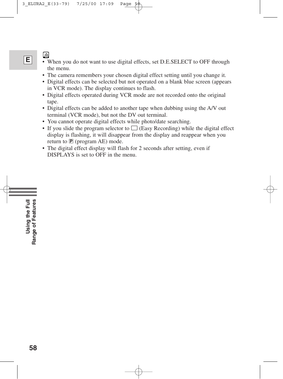 58 e | Canon Elura 2 MC User Manual | Page 58 / 147