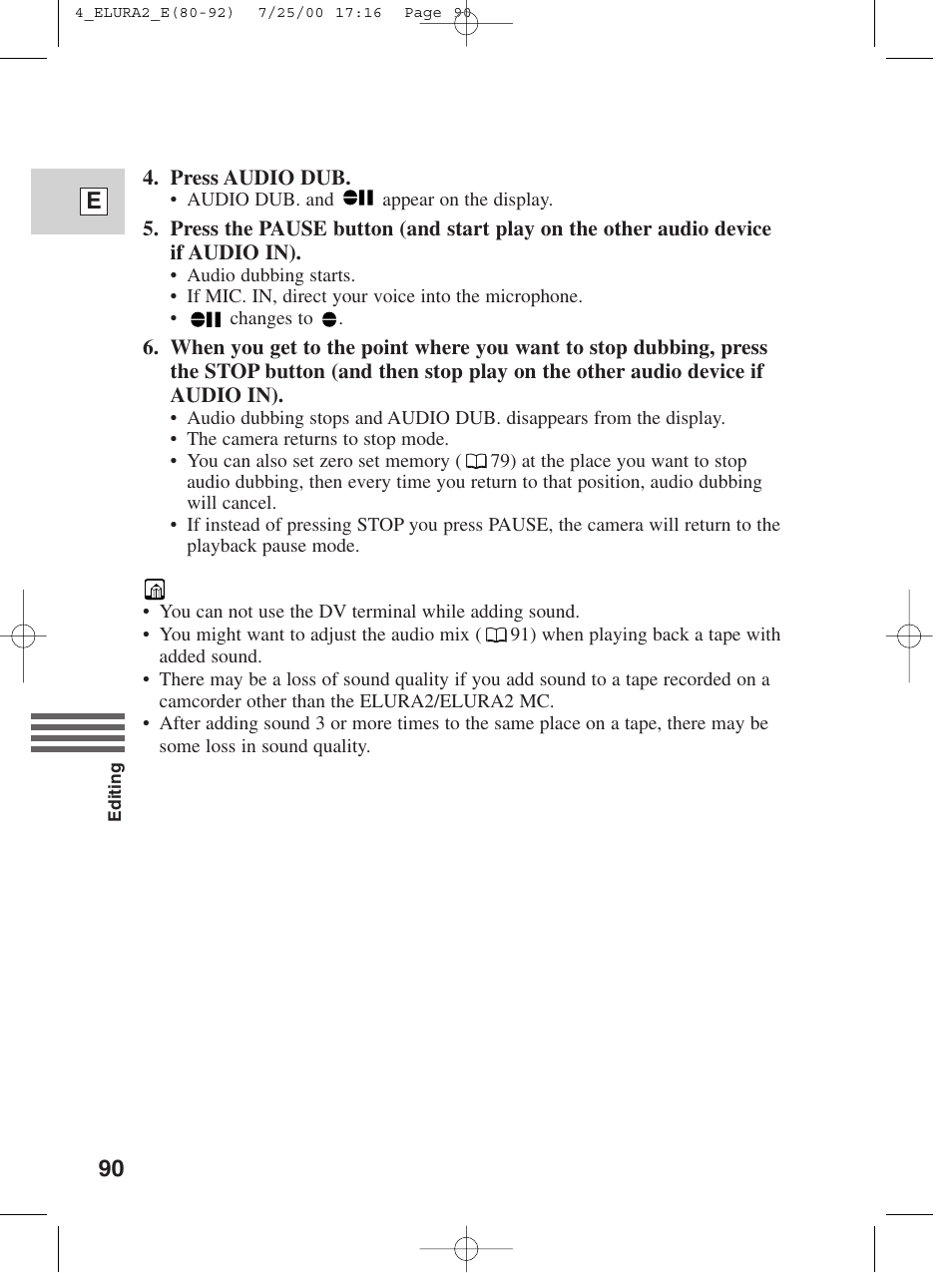 90 e | Canon Elura 2 MC User Manual | Page 90 / 147
