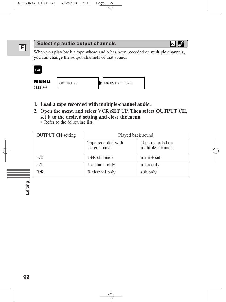 92 e | Canon Elura 2 MC User Manual | Page 92 / 147