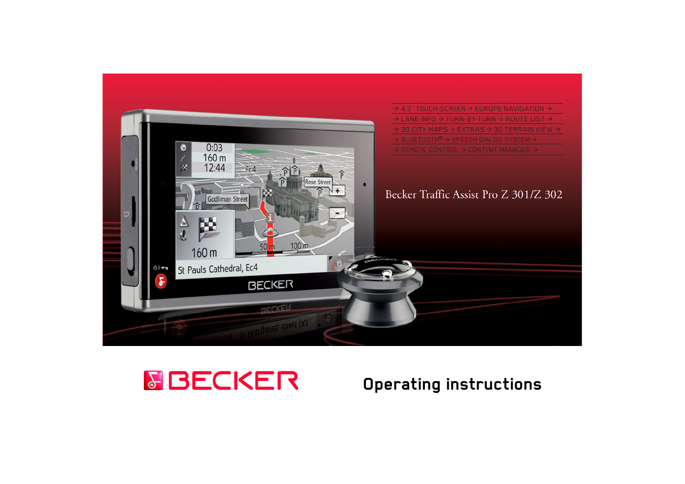 Becker TRAFFIC ASSIST PRO Z302 User Manual | 138 pages