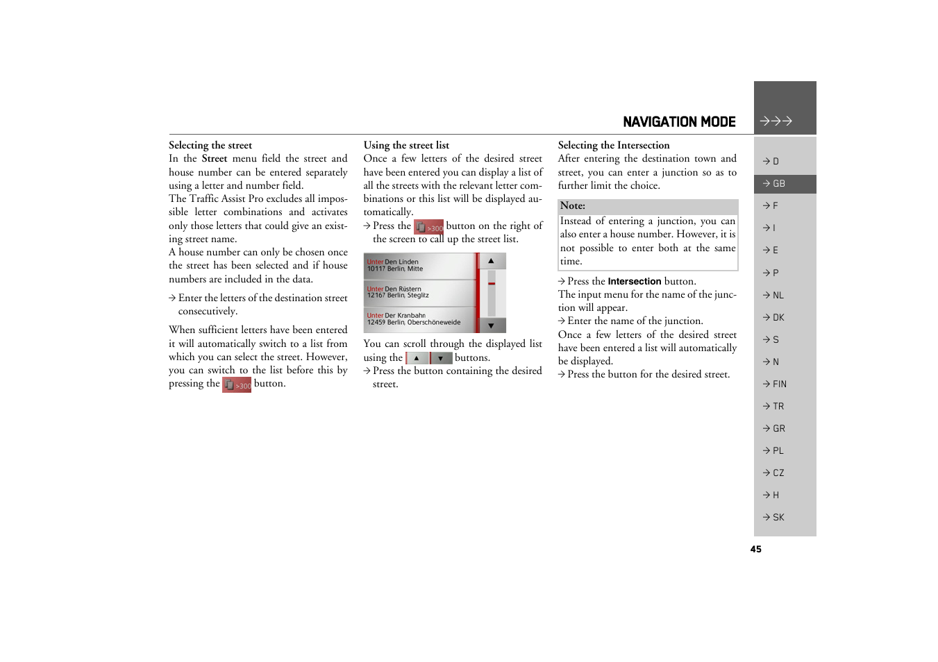 Navigation mode | Becker TRAFFIC ASSIST PRO Z302 User Manual | Page 45 / 138