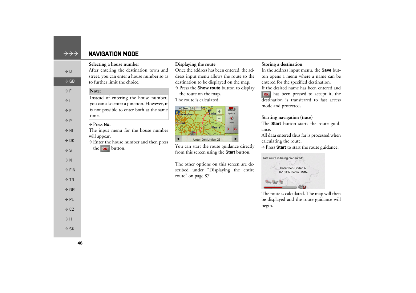 Navigation mode | Becker TRAFFIC ASSIST PRO Z302 User Manual | Page 46 / 138