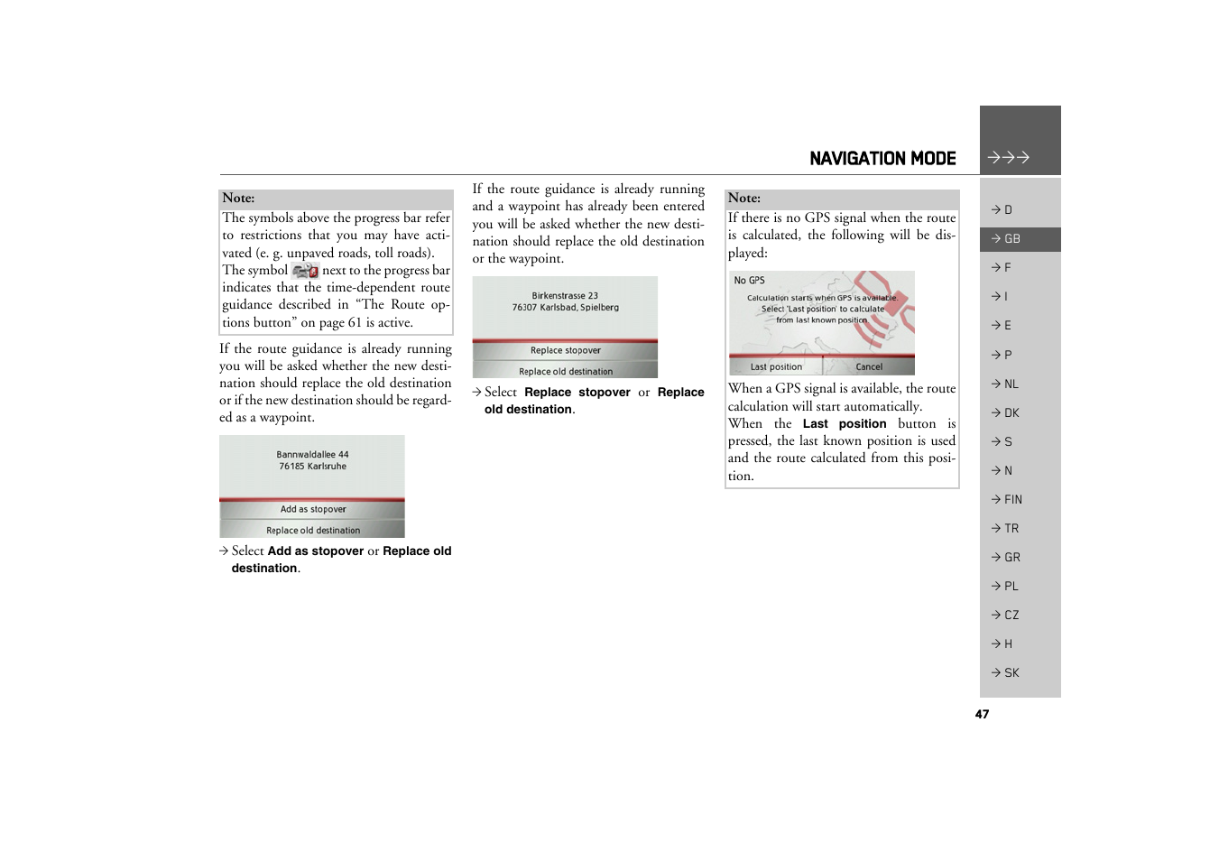 Navigation mode | Becker TRAFFIC ASSIST PRO Z302 User Manual | Page 47 / 138