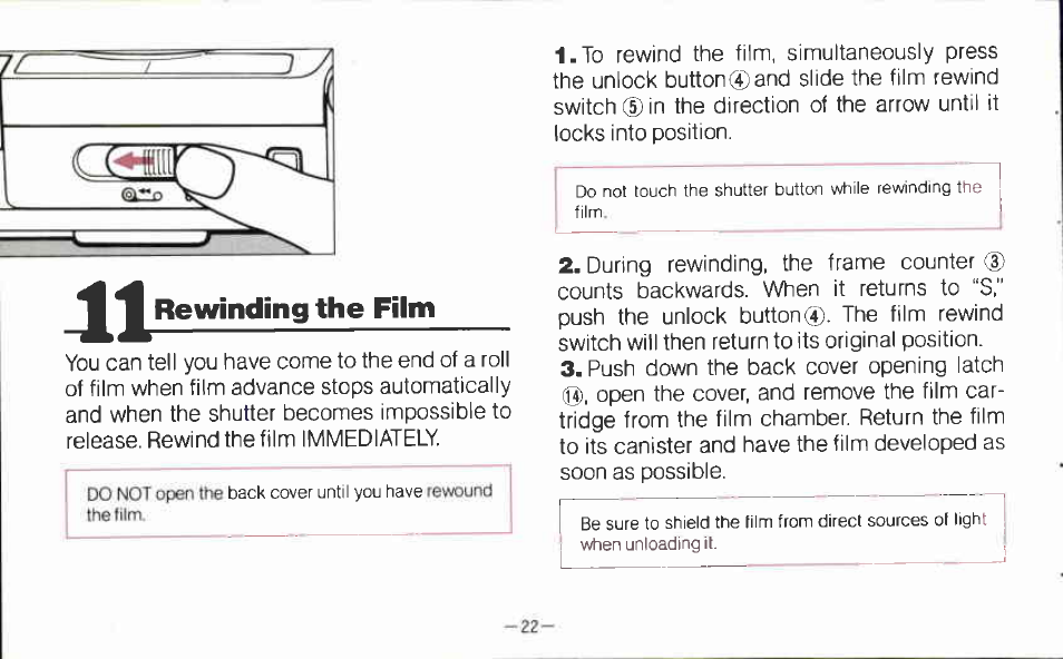Prefocusing | Canon AF35MII User Manual | Page 22 / 41