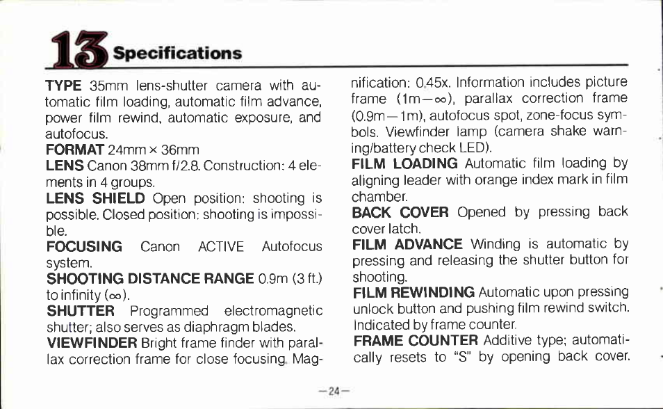 Canon AF35MII User Manual | Page 24 / 41