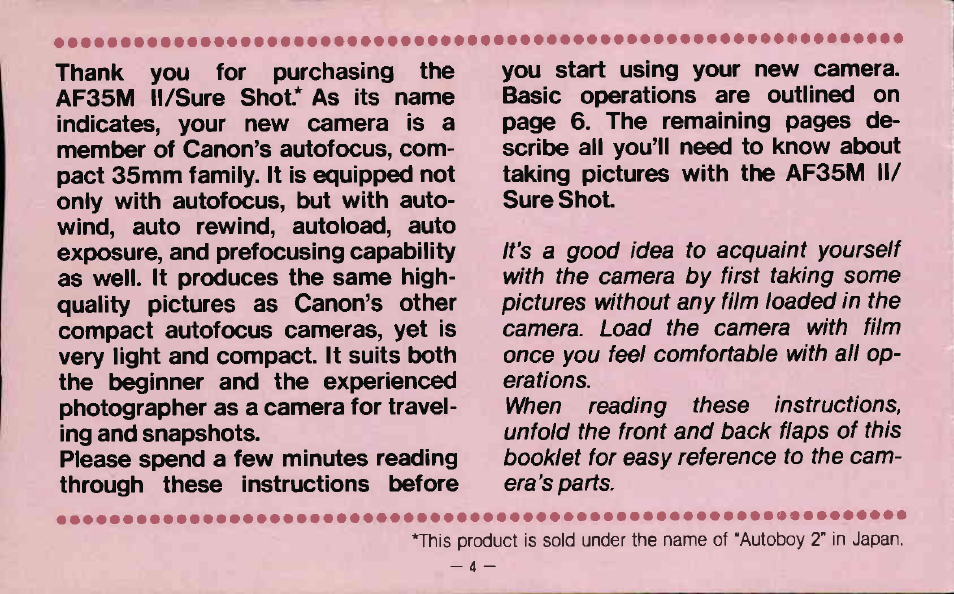 Canon AF35MII User Manual | Page 3 / 41