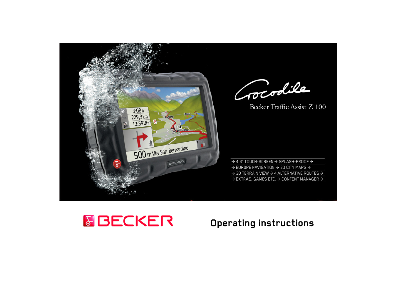 Becker TRAFFIC ASSIST Z100 Crocodile User Manual | 99 pages