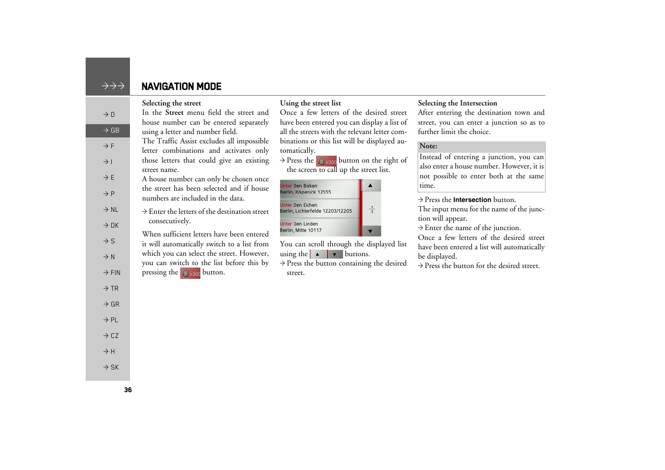 Navigation mode | Becker TRAFFIC ASSIST Z100 Crocodile User Manual | Page 36 / 99