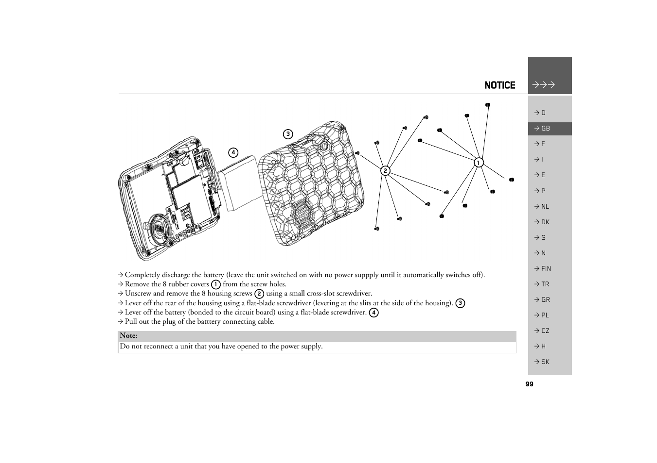 Notice | Becker TRAFFIC ASSIST Z100 Crocodile User Manual | Page 99 / 99