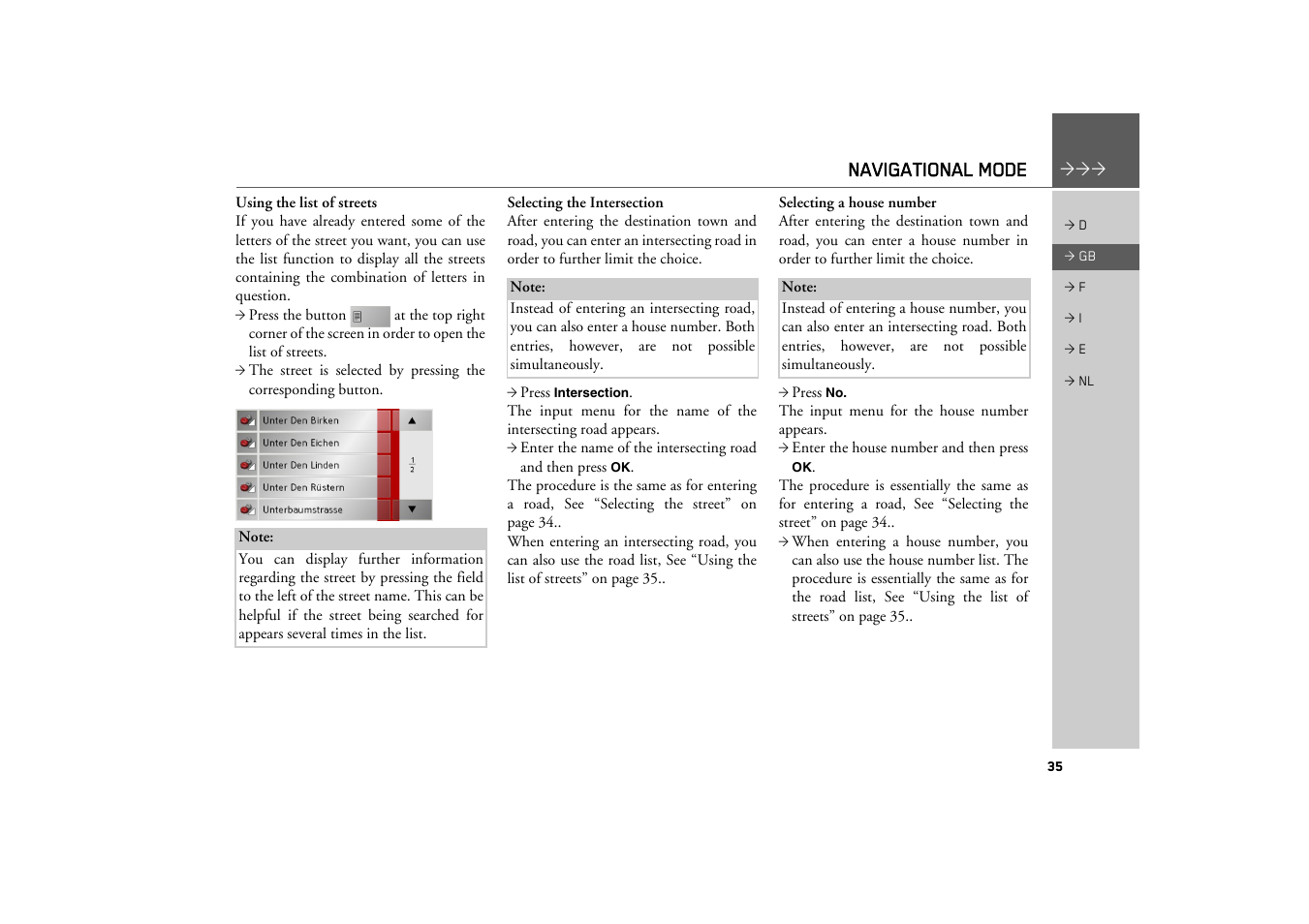 Navigational mode | Becker TRAFFIC ASSIST Z101 User Manual | Page 35 / 68