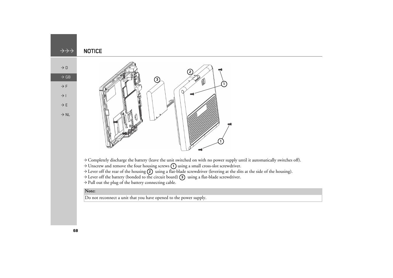 Notice | Becker TRAFFIC ASSIST Z101 User Manual | Page 68 / 68