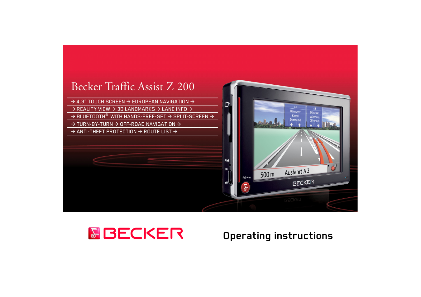 Becker TRAFFIC ASSIST Z200 User Manual | 117 pages