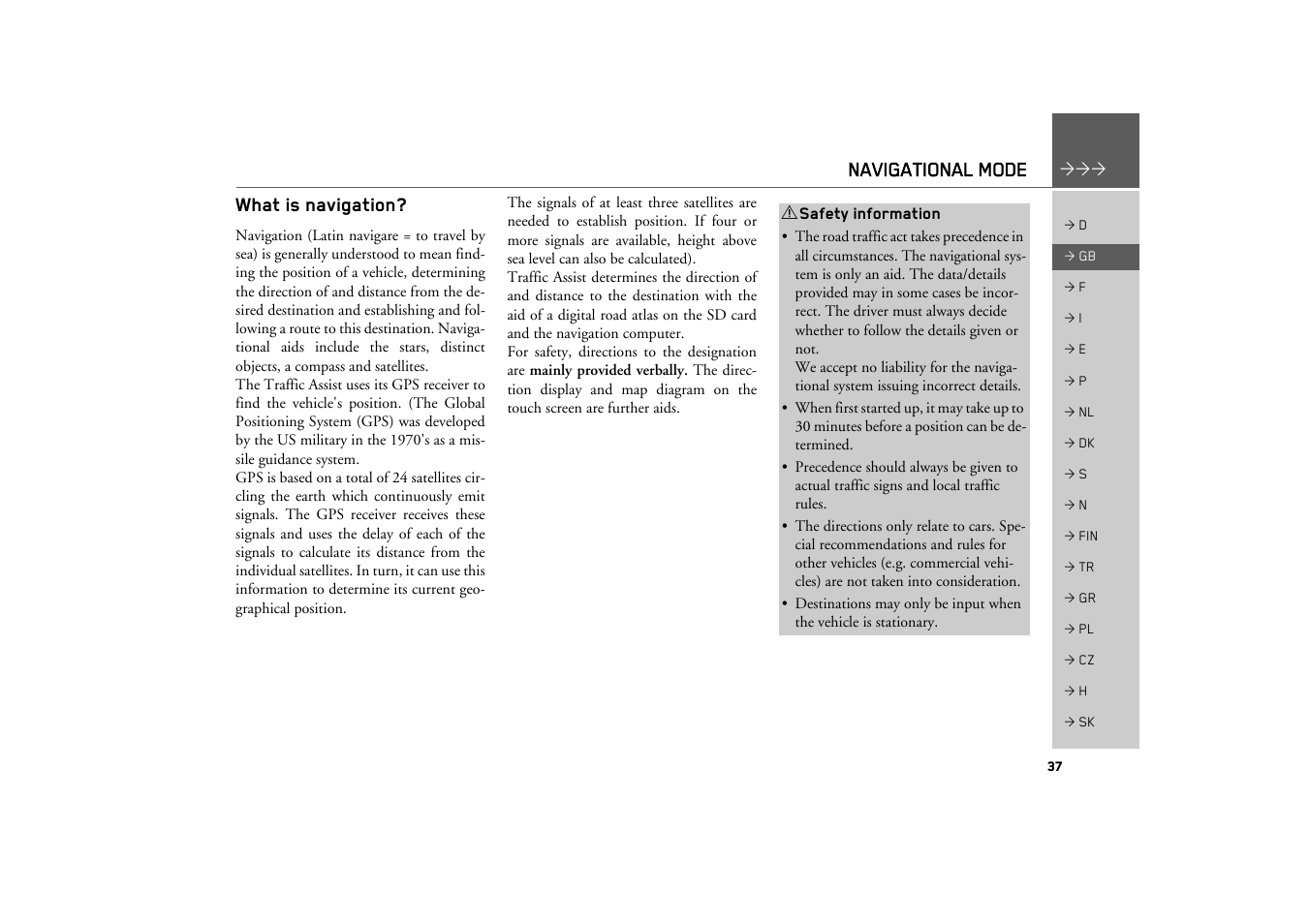 Navigational mode, What is navigation | Becker TRAFFIC ASSIST Z200 User Manual | Page 37 / 117