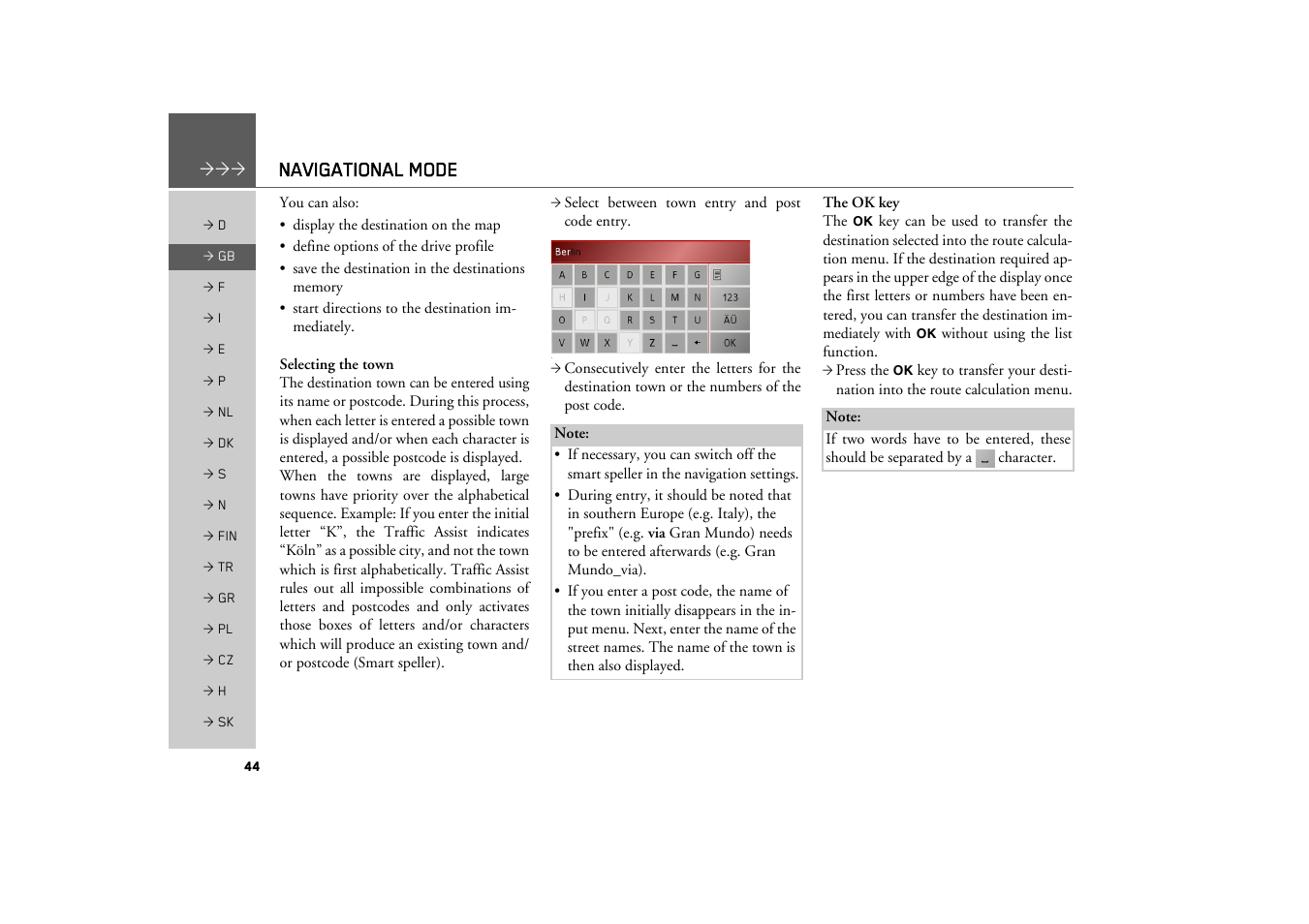 Navigational mode | Becker TRAFFIC ASSIST Z200 User Manual | Page 44 / 117