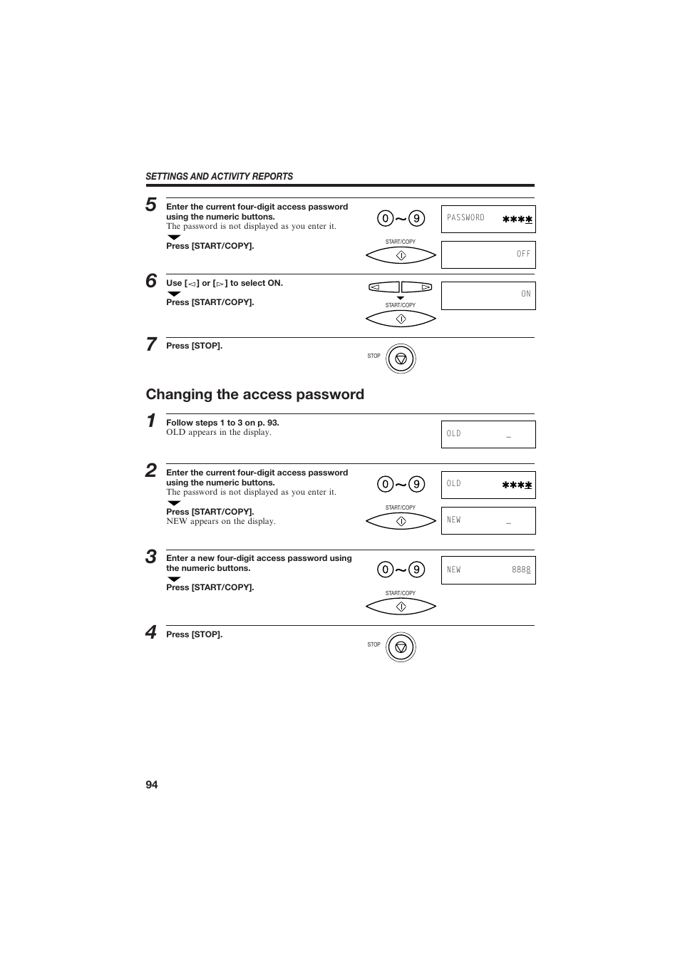 Changing the access password | Canon B150 User Manual | Page 106 / 138