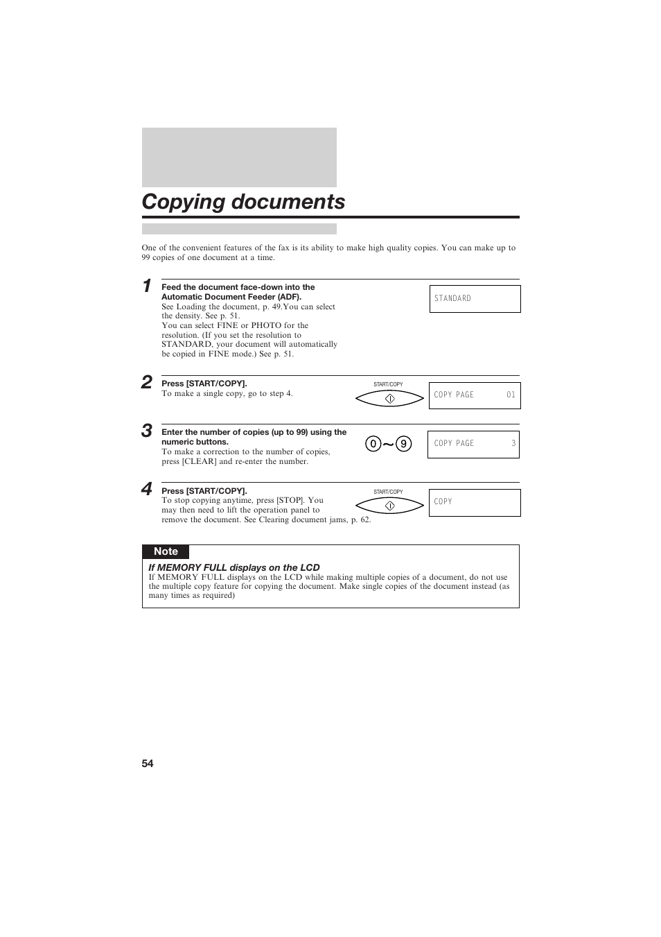 Copying documents | Canon B150 User Manual | Page 66 / 138