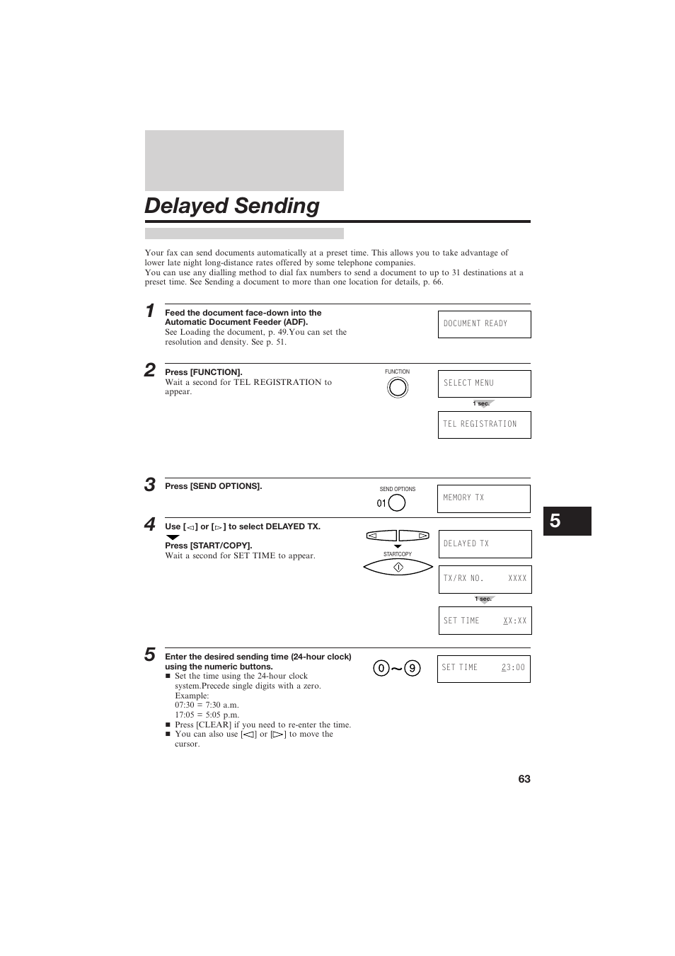 Delayed sending | Canon B150 User Manual | Page 75 / 138