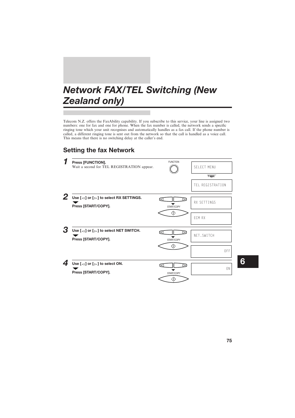 Network fax/tel switching (new zealand only) | Canon B150 User Manual | Page 87 / 138