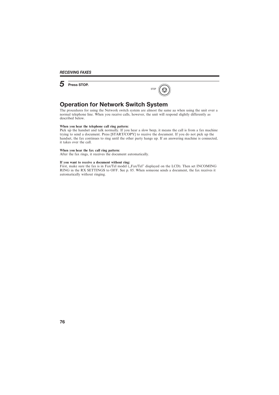 Operation for network switch system | Canon B150 User Manual | Page 88 / 138