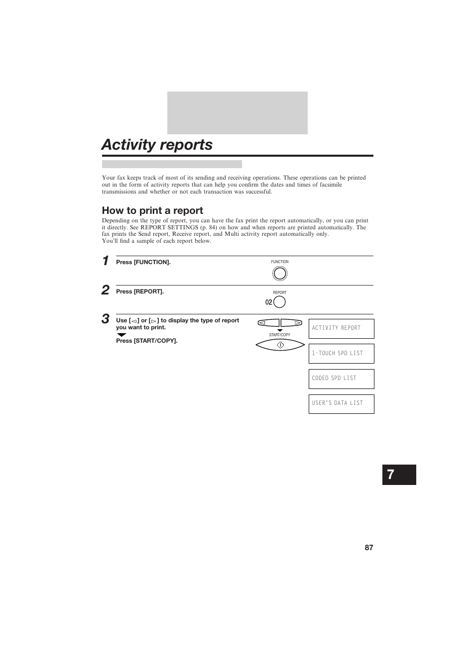 Activity reports | Canon B150 User Manual | Page 99 / 138