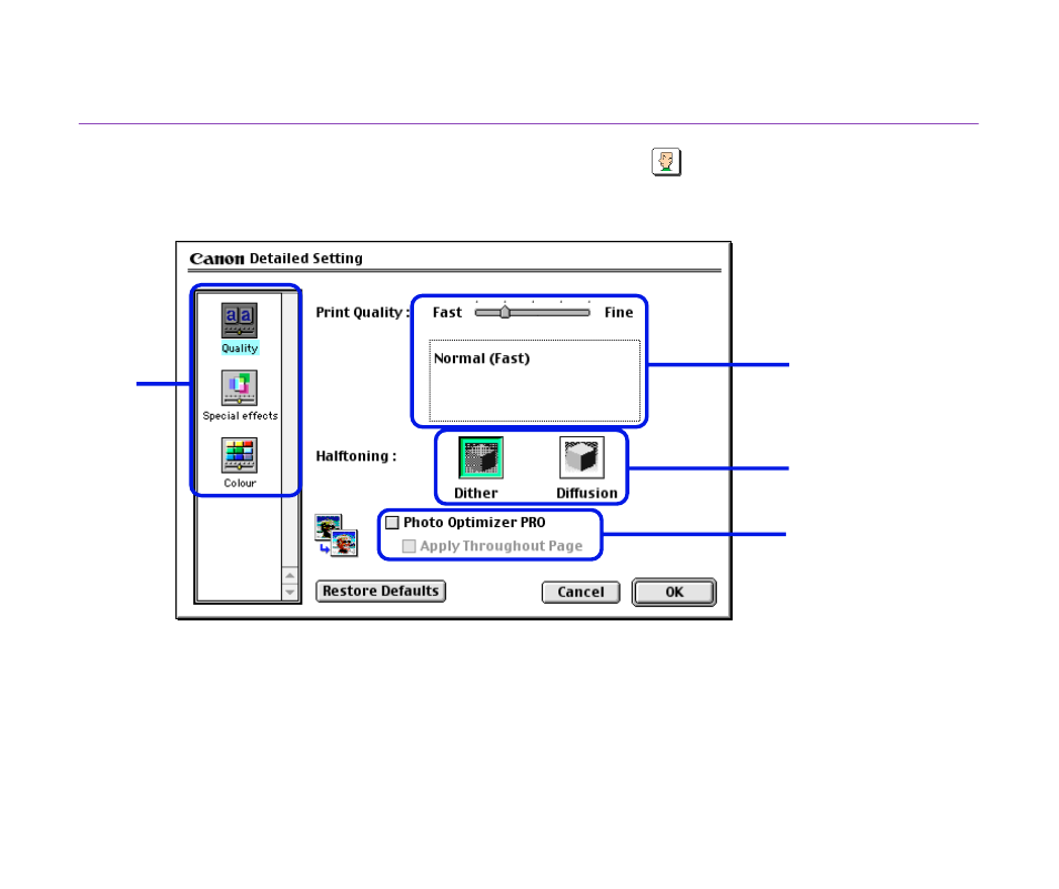 Detailed setting] dialog box | Canon BJC S600 User Manual | Page 50 / 191